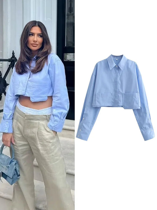 Jade Cropped Blouse